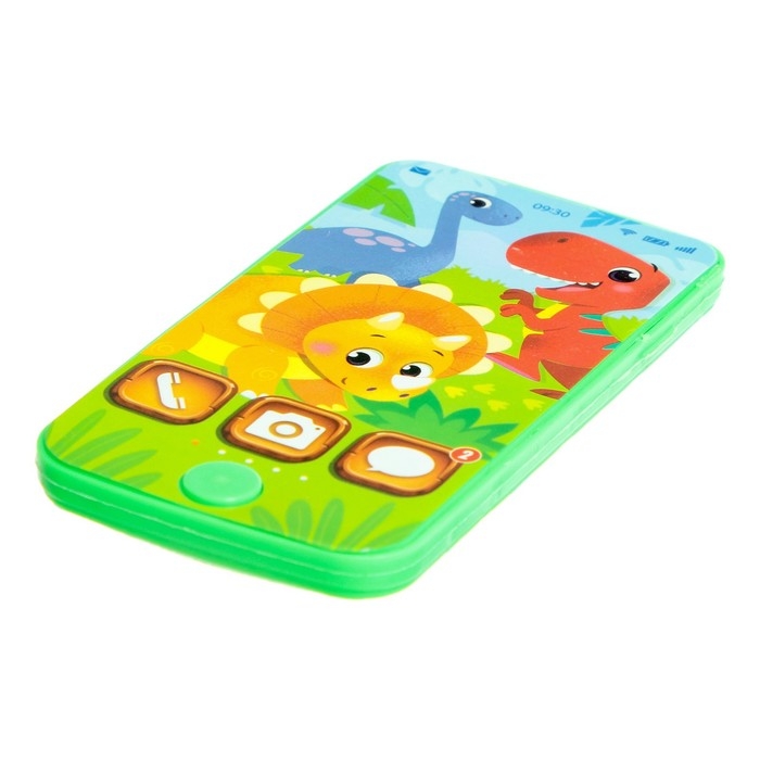 Телефон музыкальный &laquo;Динозаврик&raquo;, звук, цвет зелёный