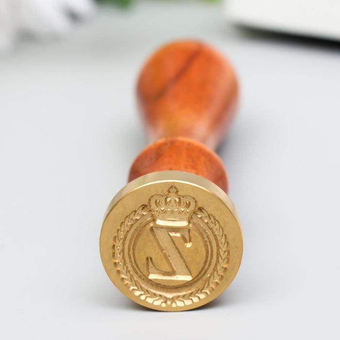 Печать для сургуча с деревянной ручкой Печать для сургуча с деревянной ручкой "Корона с буквой Z" 9х2,5х2,5 см