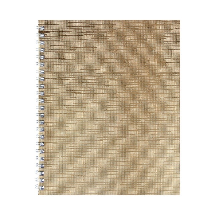 Тетрадь 48 листов, в клетку, на гребне, METALLIC Тетрадь 48 листов, в клетку, на гребне, METALLIC "Золотая", обложка бумвинил, блок офсет