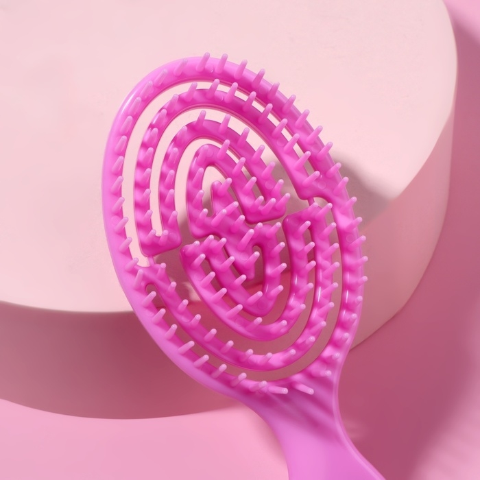 Расчёска - мини массажная, 5,5 &times; 14 см, цвет розовый