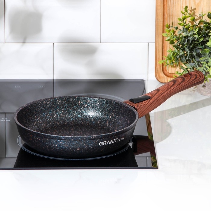Сковорода Granit ultra blue, d=22 см, съёмная ручка, антипригарное покрытие, цвет синий Сковорода Granit ultra blue, d=22 см, съёмная ручка, антипригарное покрытие, цвет синий