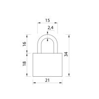 Замок навесной для чемодана, 20х35 мм, бирюзовый Замок навесной для чемодана, 20х35 мм, бирюзовый