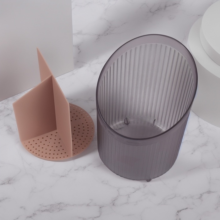 Органайзер для хранения, 3 секции, 17,5 &times; 13 &times; 13 см, цвет чёрный/розовый