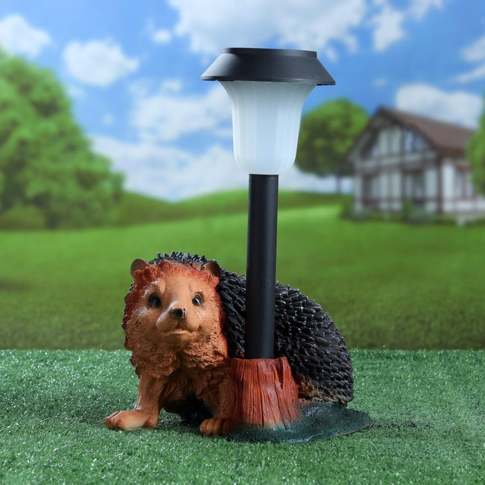 Садовый фонарь Садовый фонарь "Ёжик на ножках с фонарем" 25 см МИКС