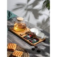 Поднос-подставка Adelica &laquo;Чайная станция&raquo;, на 2 персоны, с потайными ручками, 40&times;18&times;1,8 см, берёза