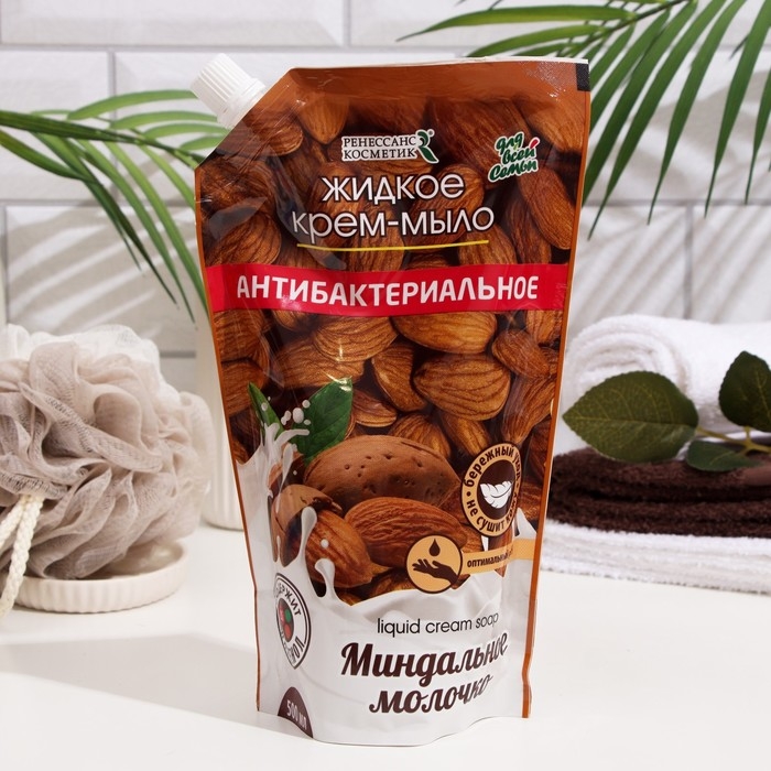 Жидкое крем-мыло Жидкое крем-мыло "Миндальное молочко", антибактериальное, 500 мл