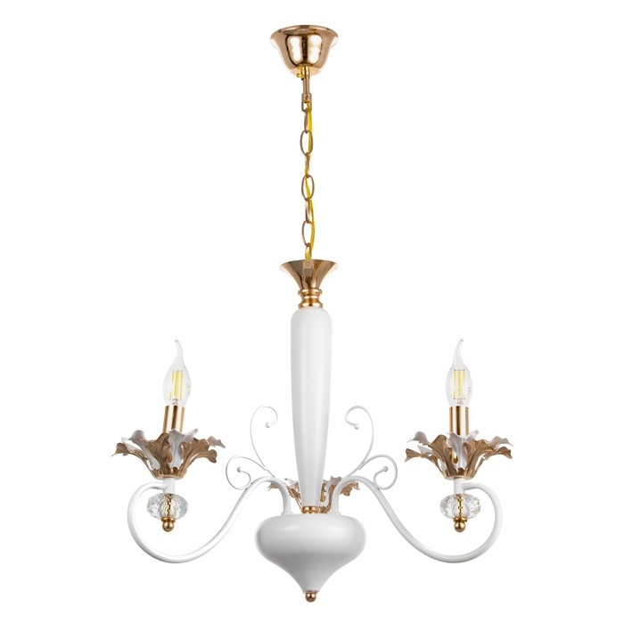 Люстра "Лиолет" 3хЕ14 40Вт бело-золотой 56х70х56 см BayerLux