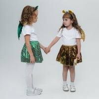 Карнавальный набор &laquo;Зимний дракошка&raquo;, цвет зелёный: крылья, юбка и ободок