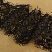 Кружево реснички, 170 мм &times; 3 &plusmn; 0,5 м, цвет чёрный