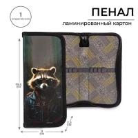 Пенал 1 секция, 90 х 195 х 25 мм, Calligrata "Енот", ламинированный картон Пенал 1 секция, 90 х 195 х 25 мм, Calligrata "Енот", ламинированный картон
