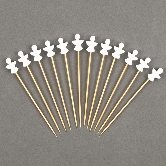 Шпажки деревянные &laquo;Ангелочек&raquo;, 12 см, набор 12 шт.