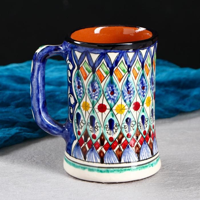 Кружка Риштанская Керамика Кружка Риштанская Керамика "Цветы", 500 мл, синий микс