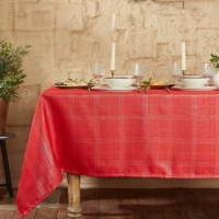 Скатерть Этель "Клетка" цв.серебро, 142*220 +/-3 см, 115 &plusmn;10 гр,100%