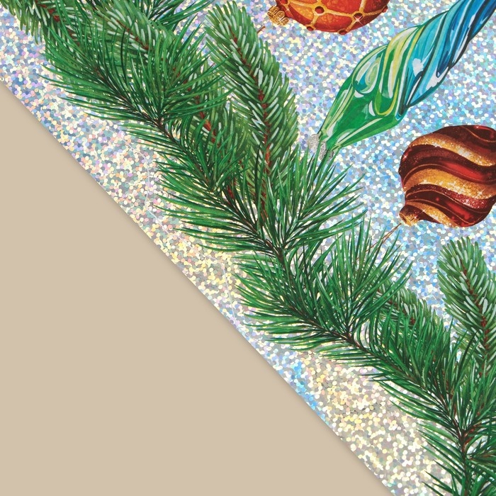 Наклейки новогодние, интерьерные &laquo;Ёлочные игрушки&raquo;, голография 21 х 29.7 см, Новый год