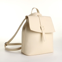 Рюкзак городской из искусственной кожи на молнии, цвет молочный Рюкзак городской из искусственной кожи на молнии, цвет молочный