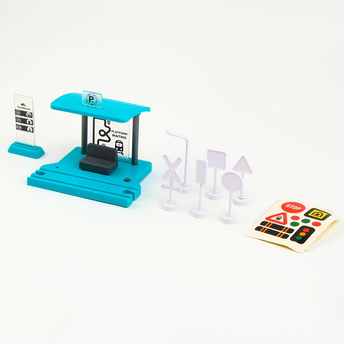 Детская остановка, со знаками дорожного движения для железной дороги, 15 × 12,5 × 11 см Детская остановка, со знаками дорожного движения для железной дороги, 15 × 12,5 × 11 см