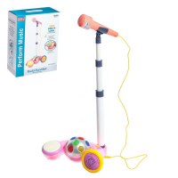 Микрофон на стойке &laquo;Волшебство&raquo;, с диско-шаром, аудио-кабелем, MP3