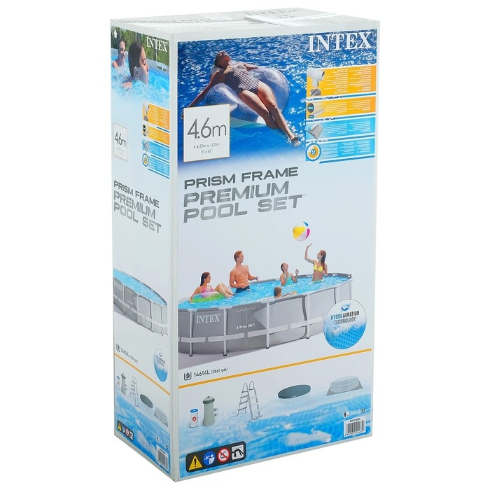 Бассейн каркасный Prism Frame, 457 х 107 см, фильтр-насос, лестница, тент, подстилка, 26724NP INTEX Бассейн каркасный Prism Frame, 457 х 107 см, фильтр-насос, лестница, тент, подстилка, 26724NP INTEX