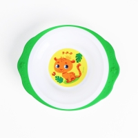 Набор детской посуды &laquo;Леопард&raquo;, тарелка на присоске 250мл, вилка, ложка