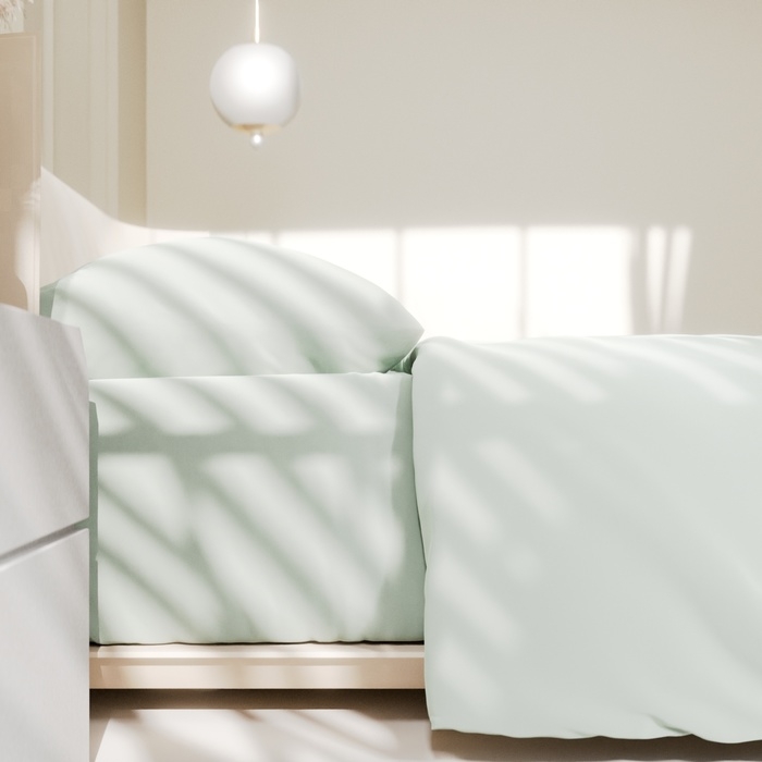 Постельное бельё LoveLife евро "Green tea" 200х215 см, 225х240 см, 50х70&plusmn; 3 см-2 шт, микрофибра 85 гр