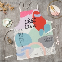 Фартук Этель «Се ля ви» 70х60 см, 100% хлопок, саржа 190 г/м2 Фартук Этель «Се ля ви» 70х60 см, 100% хлопок, саржа 190 г/м2