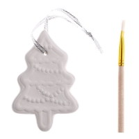 Новый год! Ёлочное украшение под раскраску &laquo;Ёлочка&raquo; с подвесом, кисть