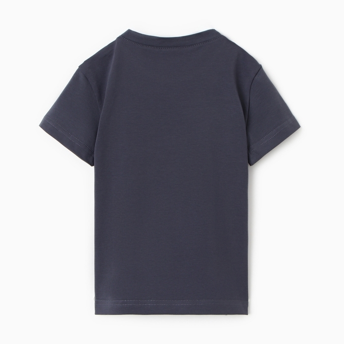 Футболка детская MINAKU: Exclusive print, цвет графитовый, рост 110 см