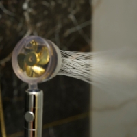 Душевая лейка ZEIN Z2349, с вентилятором, 1 режим, пластик/нержавеющая сталь, жёлтый/хром Душевая лейка ZEIN Z2349, с вентилятором, 1 режим, пластик/нержавеющая сталь, жёлтый/хром