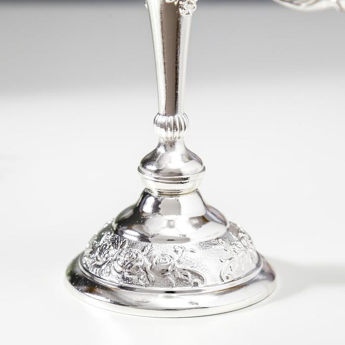 Подсвечник металл на 5 свечей Подсвечник металл на 5 свечей "Розовый вечер" цвет серебро 20,5х21х21 см