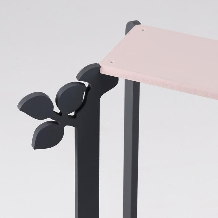 Полка для цветов двухъярусная Полка для цветов двухъярусная "Флора" 49х59х23 см, Серо-розовый