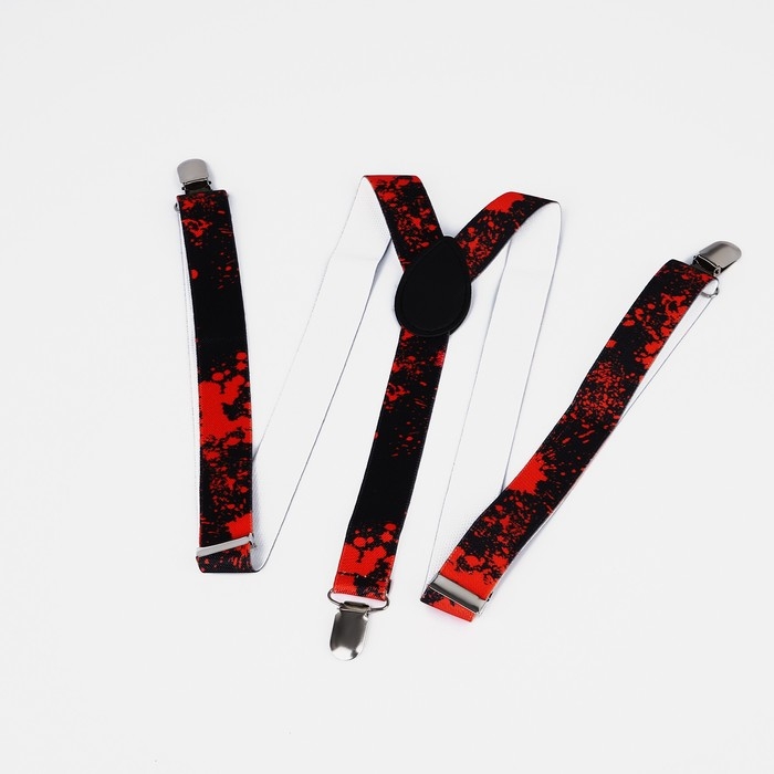 Подтяжки взрослые, ширина 2.5 см, цвет чёрный/красный Подтяжки взрослые, ширина 2.5 см, цвет чёрный/красный