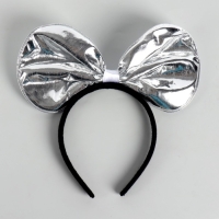 Карнавальный ободок &laquo;Бант&raquo;, цвет серебряный