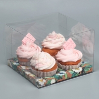 Коробка для капкейка, кондитерская упаковка, 4 ячейки &laquo;Тебе с любовью&raquo;, 16 х 16 х 11.5 см