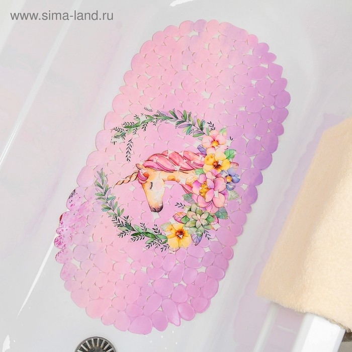 SPA-коврик для ванны на присосках Доляна &laquo;Единорог&raquo;, 34&times;65 см