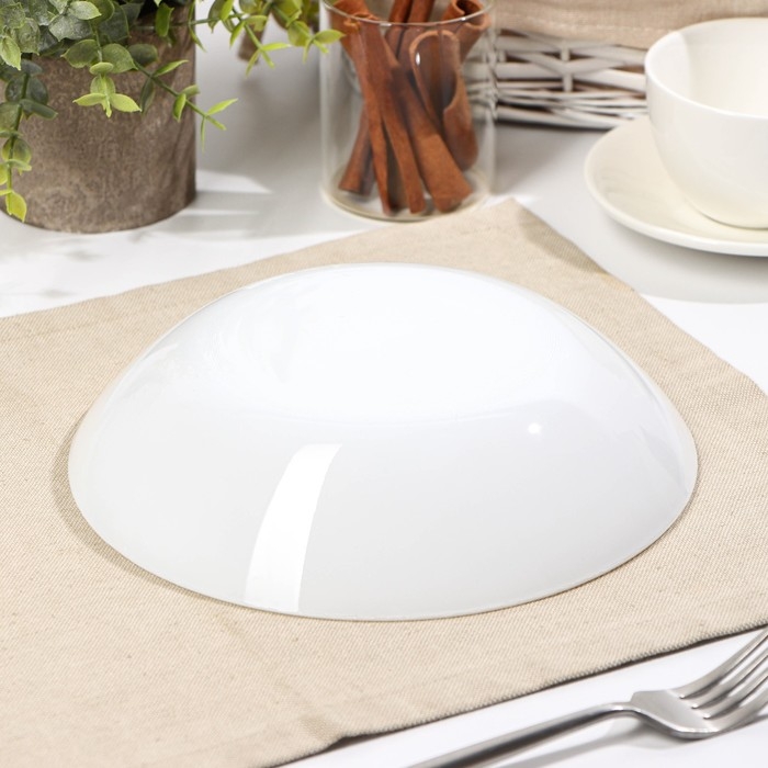 Тарелка cуповая &laquo;Зефир&raquo;, d=20.8 см, цвет белый