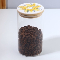 Банка для хранения сыпучих продуктов и круп &laquo;Нежная мимоза&raquo;, 700 мл