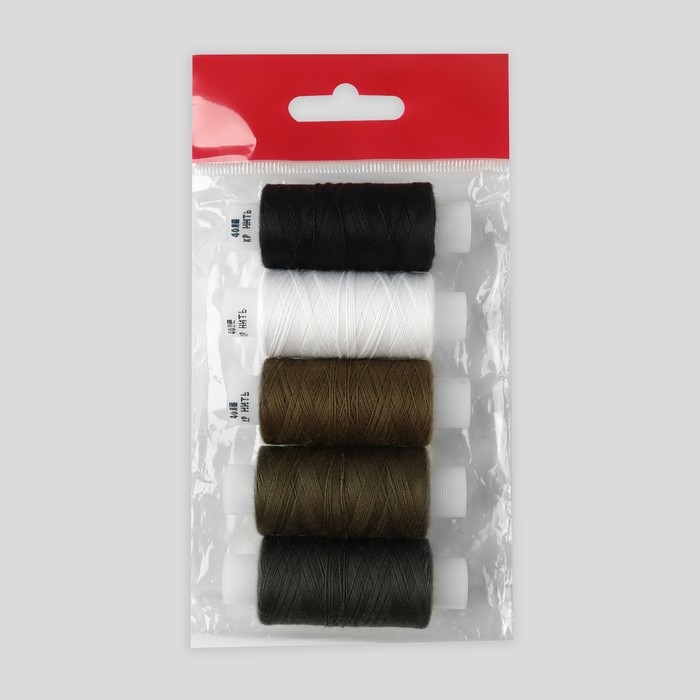 Набор ниток &laquo;Армейский&raquo;, 40ЛШ, 200 м, 5 шт, цвет разноцветный