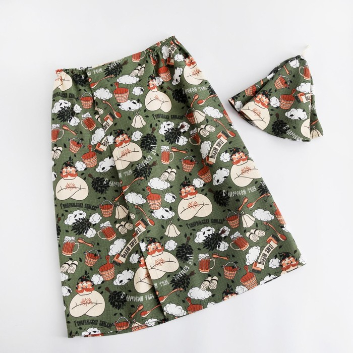 Набор для сауны Этель Набор для сауны Этель "Генеральская банька" килт 75*144 см + шапка, вафля 200г/м2, 100% хл