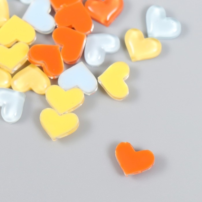Декор для творчества пластик "Сердечки яркие" набор 30 шт МИКС 1,1х0,9х0,3 см
