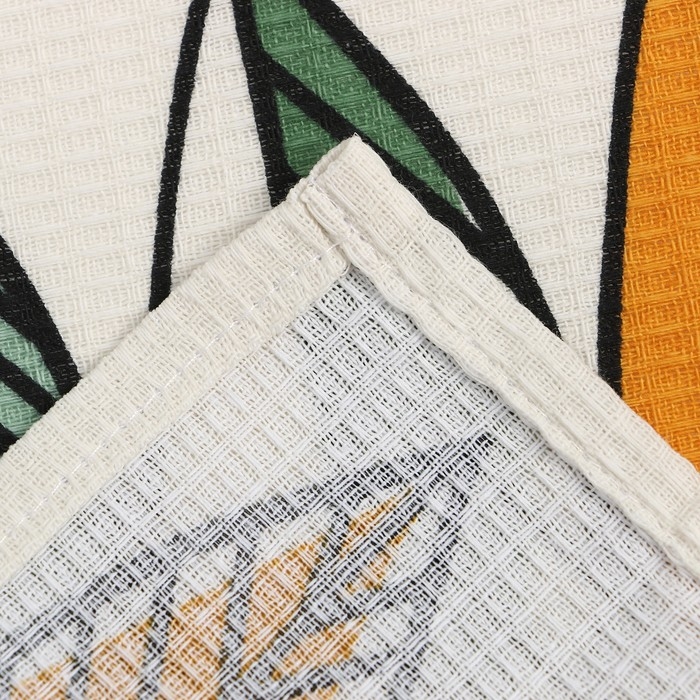 Полотенце Доляна "Листья" 28х46 см, 100% хлопок, вафля 160 г/м2