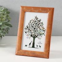 Фоторамка пластик 10х15 см "Сечение волн" коричневая 17,8х12,9х0,9  см