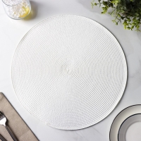 Салфетки сервировочные на стол Доляна &laquo;Лофт&raquo;, 4 шт, d=38 см, цвет белый