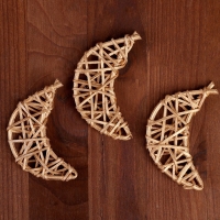 Декор для творчества из лозы &laquo;Месяц&raquo; набор 3 шт., размер 1 шт. &mdash; 7 &times; 3,5 см, цвет золото