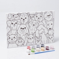 Картина по номерам для детей «Щенки-друзья», 20 х 30 см Картина по номерам для детей «Щенки-друзья», 20 х 30 см