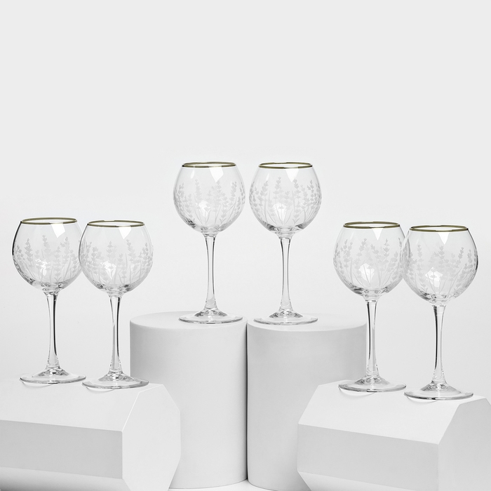 Набор стеклянных фужеров &laquo;Лаванда&raquo;, 350 мл, 6 шт