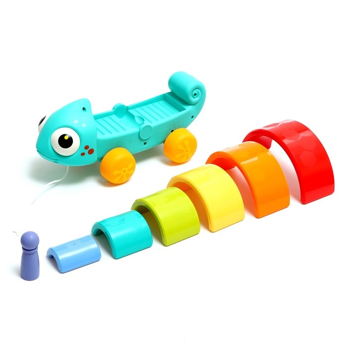 Развивающая каталка &laquo;Радужный хамелеон&raquo;