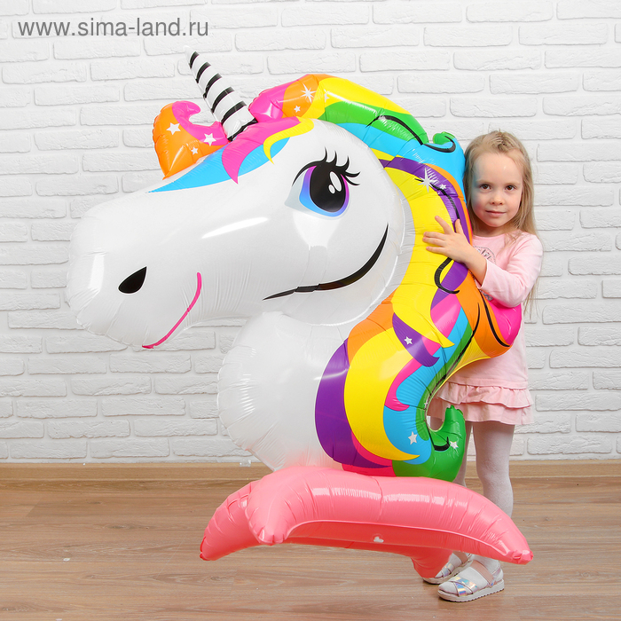 Шар фольгированный 57" &laquo;Единорог&raquo;, на ножках, под воздух