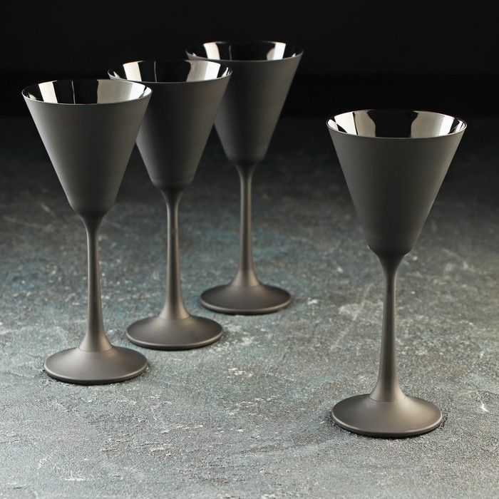 Набор рюмок &laquo;Пралайн&raquo;, 90 мл, 4 шт, цвет чёрный