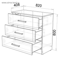 Комод Адель, 820х405х800, Венге/Сосна Лоредо