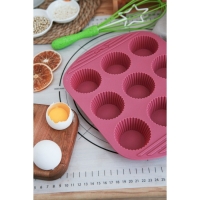 Форма для выпечки Доляна «Сладости. Круг реб», силикон, 27×22×3 см, 9 ячеек (6×6×3 см), цвет МИКС Форма для выпечки Доляна «Сладости. Круг реб», силикон, 27×22×3 см, 9 ячеек (6×6×3 см), цвет МИКС